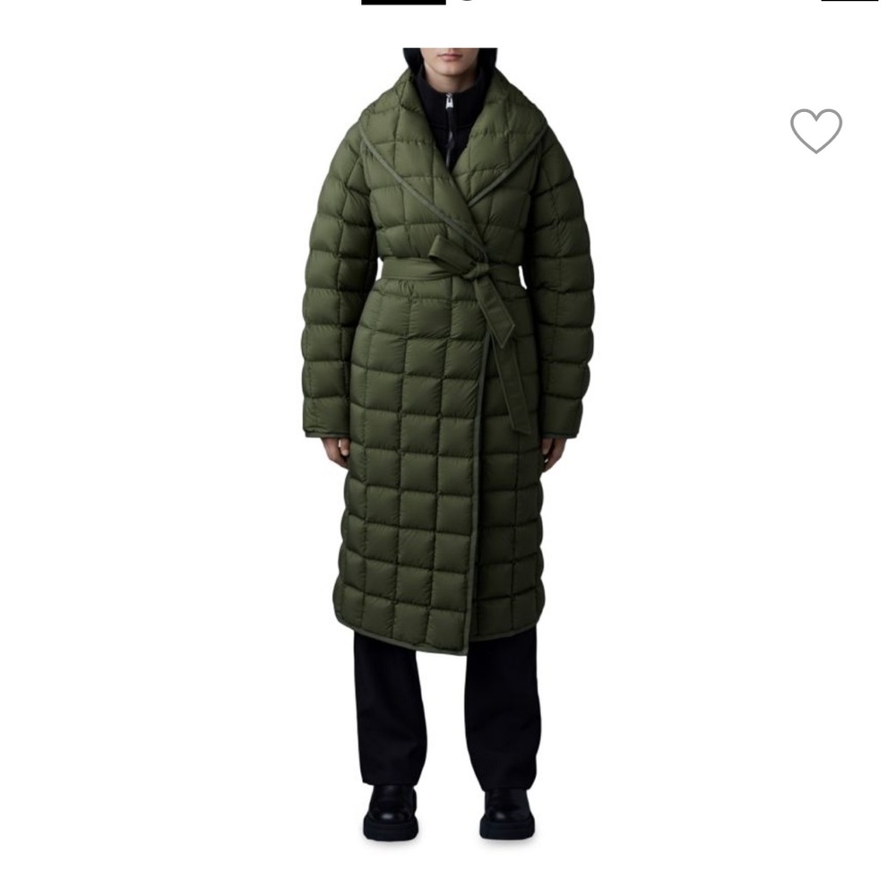 Olive Quilted Long Coat